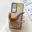 For vivo X60 Pro Oil Painting Electroplating TPU Phone Case(Grey) - 1