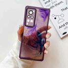 For vivo X60 Pro Oil Painting Electroplating TPU Phone Case(Purple) - 1