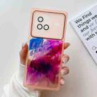 For vivo X80 Oil Painting Electroplating TPU Phone Case(Pink) - 1