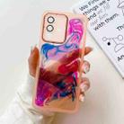 For vivo S12 Oil Painting Electroplating TPU Phone Case(Pink) - 1