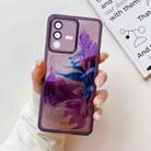 For vivo S12 Oil Painting Electroplating TPU Phone Case(Purple) - 1