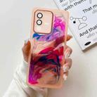 For vivo S12 Pro Oil Painting Electroplating TPU Phone Case(Pink) - 1