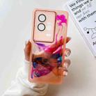 For vivo iQOO 11 Oil Painting Electroplating TPU Phone Case(Pink) - 1