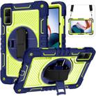 For Xiaomi Redmi Pad 10.61 360 Degree Rotation PC Contrast Silicone Tablet Case(Navy Blue + Yellow Green) - 1