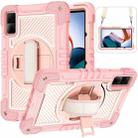 For Xiaomi Redmi Pad 10.61 360 Degree Rotation PC Contrast Silicone Tablet Case(Rose Gold) - 1