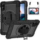 For Xiaomi Redmi Pad 10.61 360 Degree Rotation PC Contrast Silicone Tablet Case(Black) - 1