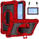 For Huawei MatePad SE 10.4 360 Degree Rotation PC Contrast Silicone Tablet Case(Red + Black) - 1