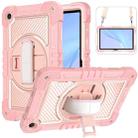 For Huawei MatePad SE 10.4 360 Degree Rotation PC Contrast Silicone Tablet Case(Rose Gold) - 1