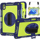 For Huawei MatePad 11 2023 360 Degree Rotation PC Contrast Silicone Tablet Case(Navy Blue + Yellow Green) - 1