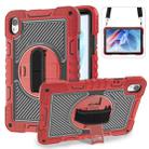 For Huawei MatePad 11.5 2023 360 Degree Rotation PC Contrast Silicone Tablet Case(Red + Black) - 1