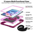 For Huawei MatePad 11.5 2023 360 Degree Rotation PC Contrast Silicone Tablet Case(Rose Red + Pink) - 3
