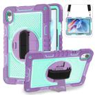 For Huawei MatePad 11.5 2023 360 Degree Rotation PC Contrast Silicone Tablet Case(Purple + Mint Green) - 1