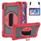 For Huawei MatePad SE 11 360 Degree Rotation PC Contrast Silicone Tablet Case(Red + Black) - 1