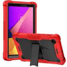 For TCL Tab 8 LE Shockproof Silicone Hybrid PC Tablet Case with Holder(Black + Red) - 1