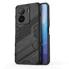 For vivo iQOO Z7 5G Punk Armor 2 in 1 PC + TPU Shockproof Phone Case with Invisible Holder(Black) - 1