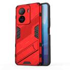 For vivo iQOO Z7 5G Punk Armor 2 in 1 PC + TPU Shockproof Phone Case with Invisible Holder(Red) - 1