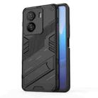 For vivo iQOO Z7x 5G Punk Armor 2 in 1 PC + TPU Shockproof Phone Case with Invisible Holder(Black) - 1