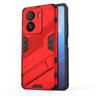 For vivo iQOO Z7x 5G Punk Armor 2 in 1 PC + TPU Shockproof Phone Case with Invisible Holder(Red) - 1