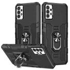 For Samsung Galaxy A13 4G Ring Holder Armor Hybrid Phone Case(Black) - 1