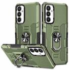 For Samsung Galaxy A34 5G Ring Holder Armor Hybrid Phone Case(Green) - 1