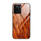 For vivo iQOO Z7 Wood Grain Glass TPU Phone Case(Light Brown) - 1