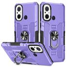 For Xiaomi Redmi 12C 4G Ring Holder Armor Hybrid Phone Case(Purple) - 1