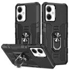 For Xiaomi Redmi Note 12 5G Global / Poco X5 Ring Holder Armor Hybrid Phone Case(Black) - 1