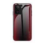 For vivo iQOO Z7 Texture Gradient Glass TPU Phone Case(Red) - 1