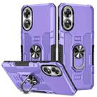 For OPPO A17 Ring Holder Armor Hybrid Phone Case(Purple) - 1