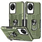 For vivo Y02 Ring Holder Armor Hybrid Phone Case(Green) - 1