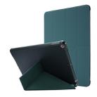 For iPad 10.2 2021 / 2020 / 2019 Airbag Deformation Horizontal Flip Leather Case with Holder & Pen Holder(Dark Green) - 1