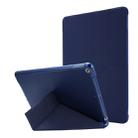 For iPad 10.2 2021 / 2020 / 2019 Airbag Deformation Horizontal Flip Leather Case with Holder & Pen Holder(Dark Blue) - 1