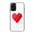 For Realme V30 Colorful Painted Glass Phone Case(Love) - 1