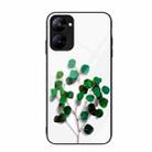 For Realme V30 Colorful Painted Glass Phone Case(Sapling) - 1