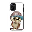 For Realme V30 Colorful Painted Glass Phone Case(Owl) - 1