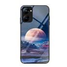 For Realme V30 Colorful Painted Glass Phone Case(Moon Hill) - 1