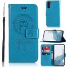 For Samsung Galaxy S23 5G Global Wind Chime Owl Embossing Pattern Leather Phone Case(Blue) - 1