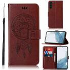 For Samsung Galaxy S23 5G Global Wind Chime Owl Embossing Pattern Leather Phone Case(Brown) - 1