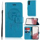 For Samsung Galaxy S23+ 5G Global Wind Chime Owl Embossing Pattern Leather Phone Case(Blue) - 1