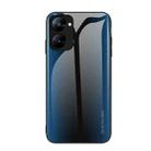 For Realme V30 Texture Gradient Glass TPU Phone Case(Blue) - 1