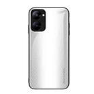 For Realme V30 Texture Gradient Glass TPU Phone Case(White) - 1