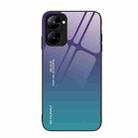 For Realme V30 Gradient Color Glass Phone Case(Aurora Blue) - 1