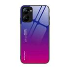 For Realme V30 Gradient Color Glass Phone Case(Purple Red) - 1