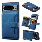 For Google Pixel 8 Pro Skin Feel Dream RFID Anti-theft PU Card Bag Phone Case(Peacock Blue) - 1