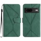 For Google Pixel 7 Stitching Embossed Leather Phone Case(Green) - 1