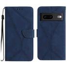 For Google Pixel 7 Stitching Embossed Leather Phone Case(Blue) - 1