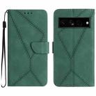 For Google Pixel 7 Pro Stitching Embossed Leather Phone Case(Green) - 1