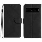 For Google Pixel 7 Pro Stitching Embossed Leather Phone Case(Black) - 1