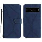 For Google Pixel 7 Pro Stitching Embossed Leather Phone Case(Blue) - 1