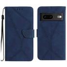 For Google Pixel 7a Stitching Embossed Leather Phone Case(Blue) - 1